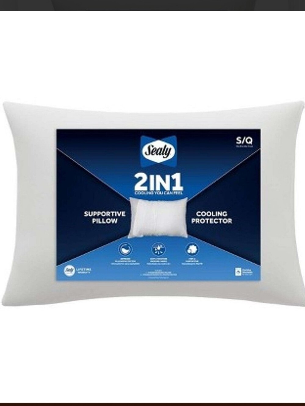 Sealy 2in1 Firm Cooling Pillow, S/Q (20 x28 )